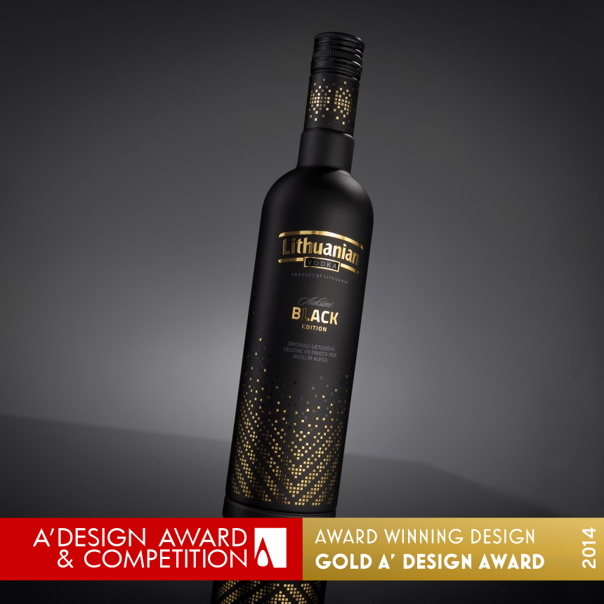 Lithuanian vodka Gold. Black Edition Bottle decor