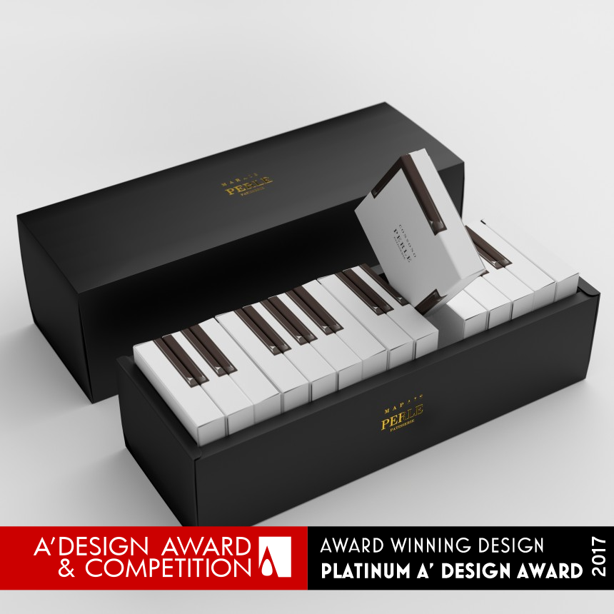 Marais Piano cake packaging