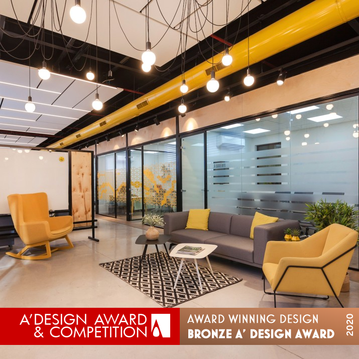 Upbeat Design High-Tech Office Premises  by Studio Tali Gotthilf Bronze Interior Space and Exhibition Design Award Winner 2020 