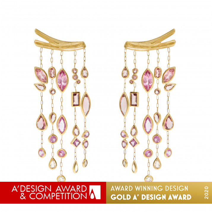 Van Gogh Earrings by Larissa Moraes Golden Jewelry Design Award Winner 2020 
