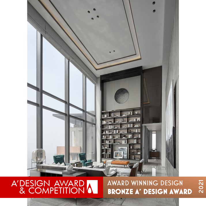 Nanning Park Lane Manor Penthouse Villa by He Jing Bronze Interior Space and Exhibition Design Award Winner 2021 