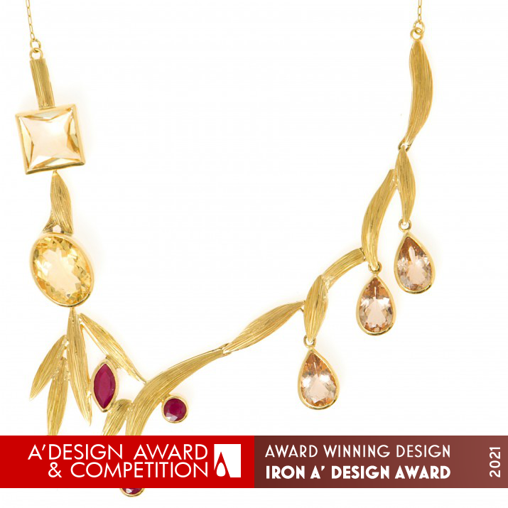 Van Gogh's Gladioli Necklace by Larissa Moraes Iron Jewelry Design Award Winner 2021 