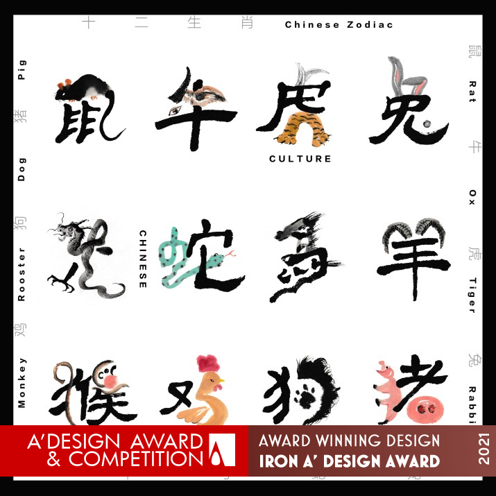 Chinese Zodiac Typography by Mengyu Cao Iron Graphics, Illustration and Visual Communication Design Award Winner 2021 