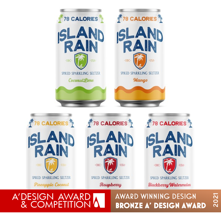 Island Rain Spiked Sparkling Seltzer Packaging by Nicholas McMillan Bronze Packaging Design Award Winner 2021 