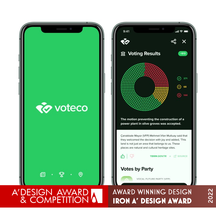 Voteco Mobile Application by Ata Sevinc Iron Mobile Technologies, Applications and Software Design Award Winner 2022 