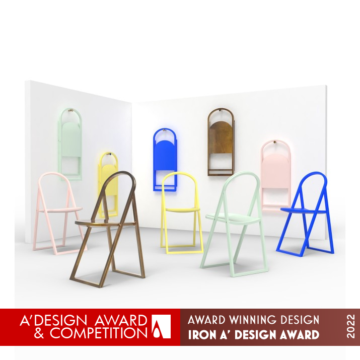 Memphis Folding Chair by Nora Voon Iron Furniture Design Award Winner 2022 