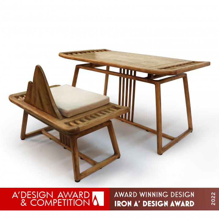 Mountains Writing Desk by Wei Jingye and Chen Lin Iron Furniture Design Award Winner 2022 