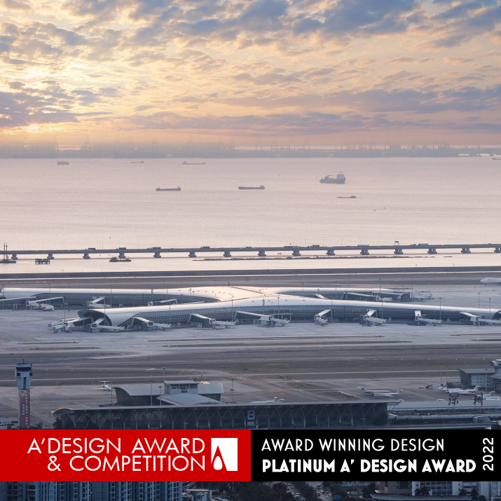 SZ Int'l Satellite Concourse Airport by GDAD and Aedas Platinum Architecture, Building and Structure Design Award Winner 2022 