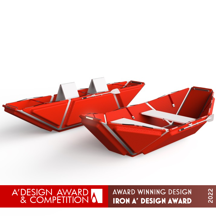 Fold and Rescue Paper Folding Lifeboat by Industrial Design College of LAFA Iron Vehicle, Mobility and Transportation Design Award Winner 2022 