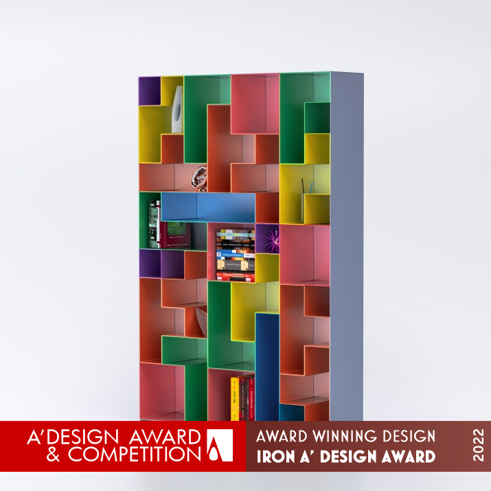 Tetris Bookcase by Fujun Wang Iron Furniture Design Award Winner 2022 