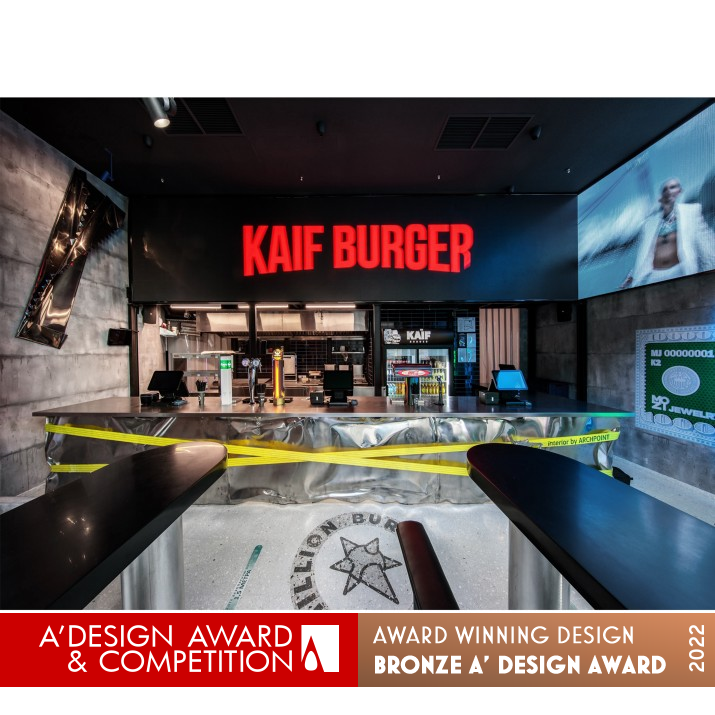 Kaif Burger Restaurant by Valeriy Lizunov Bronze Interior Space and Exhibition Design Award Winner 2022 