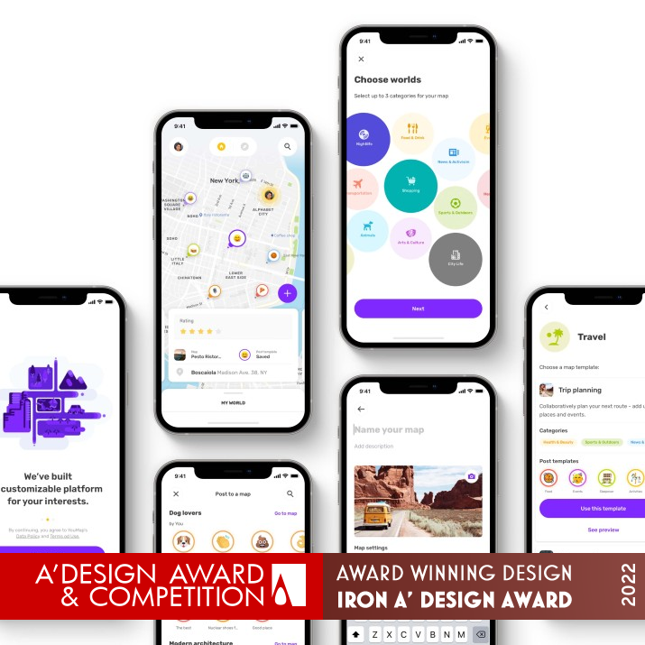 YouMap Social Media Map by YouMap and Miquido Team Iron Mobile Technologies, Applications and Software Design Award Winner 2022 