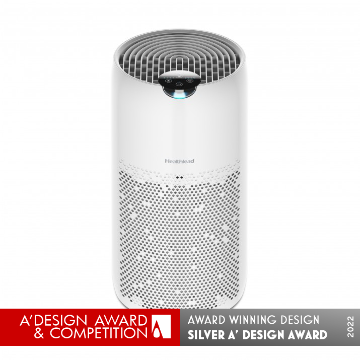 Compact Tower Air Purifier and Sterilizer by Sxdesign Silver Heating, Ventilation, and Air Conditioning Products Design Award Winner 2022 