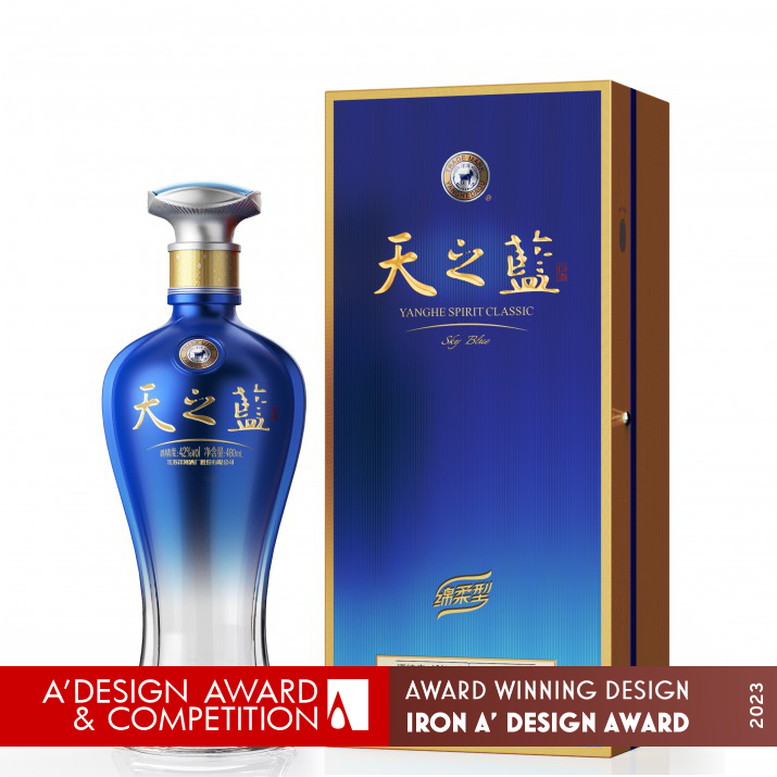 Sky Blue Alcoholic Beverage Packaging by Jingzhang Xiao and Dongyan Ruan Iron Packaging Design Award Winner 2023 