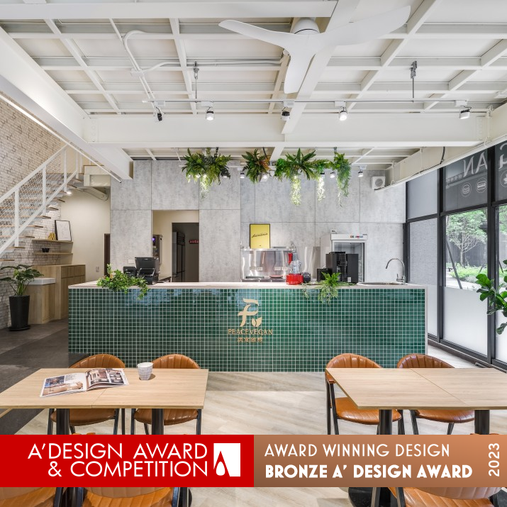 Green Burger Shop Interior Design by Yi-Lun Hsu Bronze Interior Space and Exhibition Design Award Winner 2023 