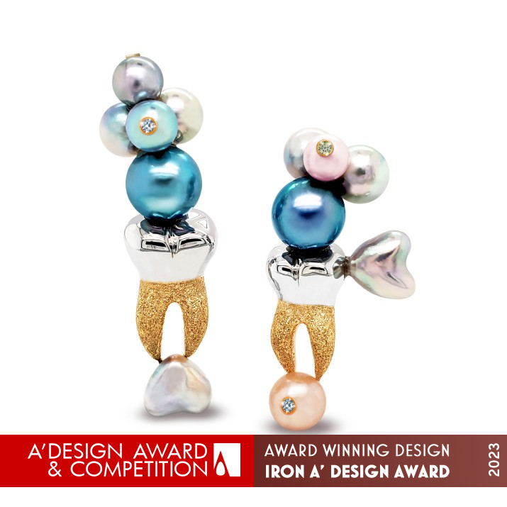 Tooth Fairy Earrings by Chiaki Miyauchi Iron Jewelry Design Award Winner 2023 