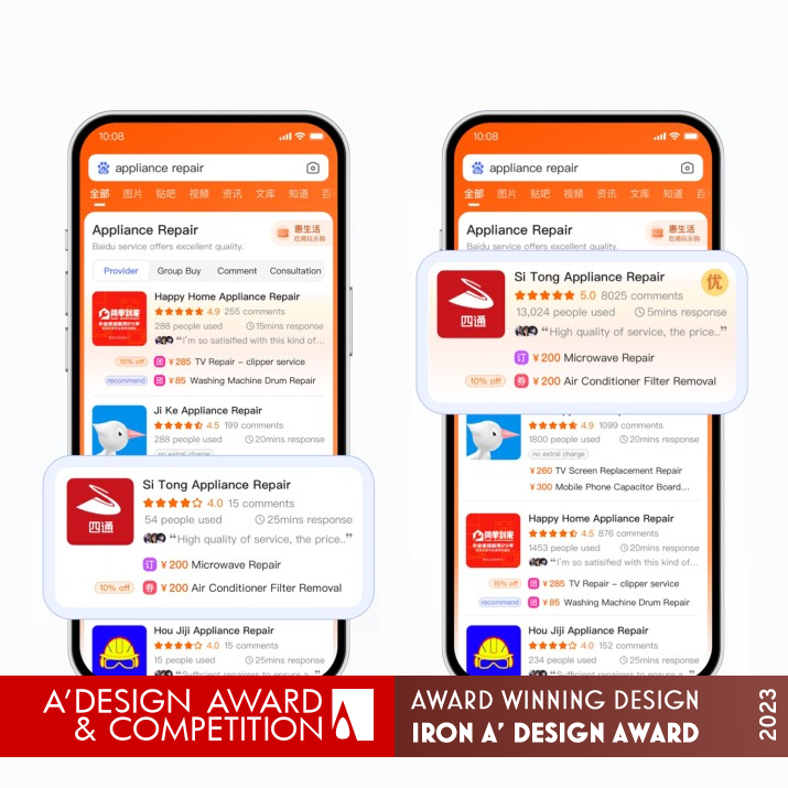 Baidu Onsite Service Experience Mobile App by Baidu Online Network Technology Iron Mobile Technologies, Applications and Software Design Award Winner 2023 