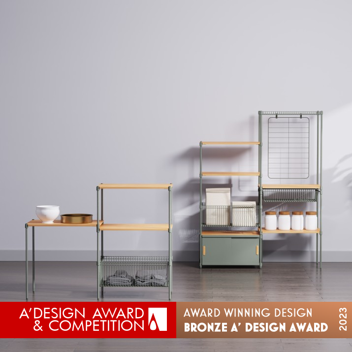 4 in 1 System Storage Unit by Zhe Gao and Youjin Song Bronze Furniture Design Award Winner 2023 