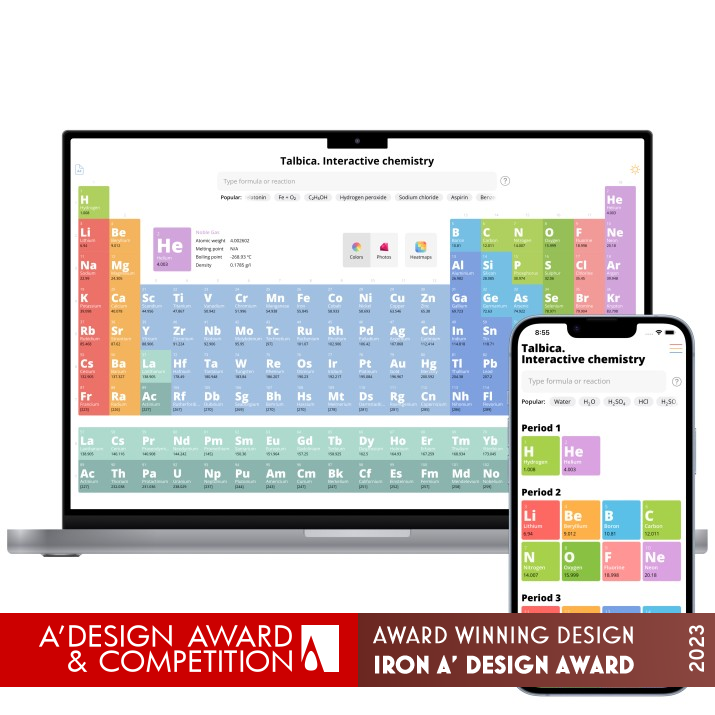 Talbica Interactive Periodic Table by Andrew Marcus Iron Website and Web Design Award Winner 2023 