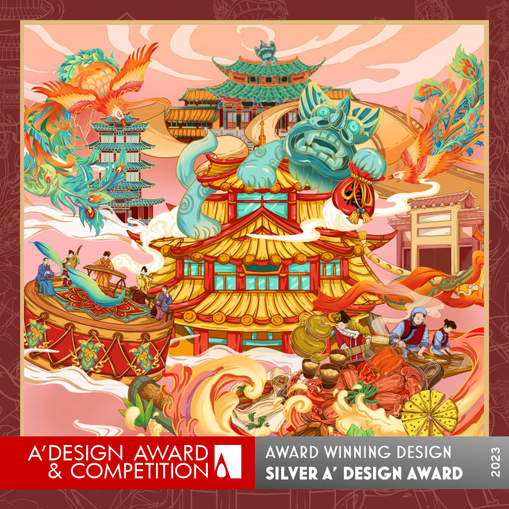 Old Town of Lijiang Illustration by Ju Jijing Silver Graphics, Illustration and Visual Communication Design Award Winner 2023 