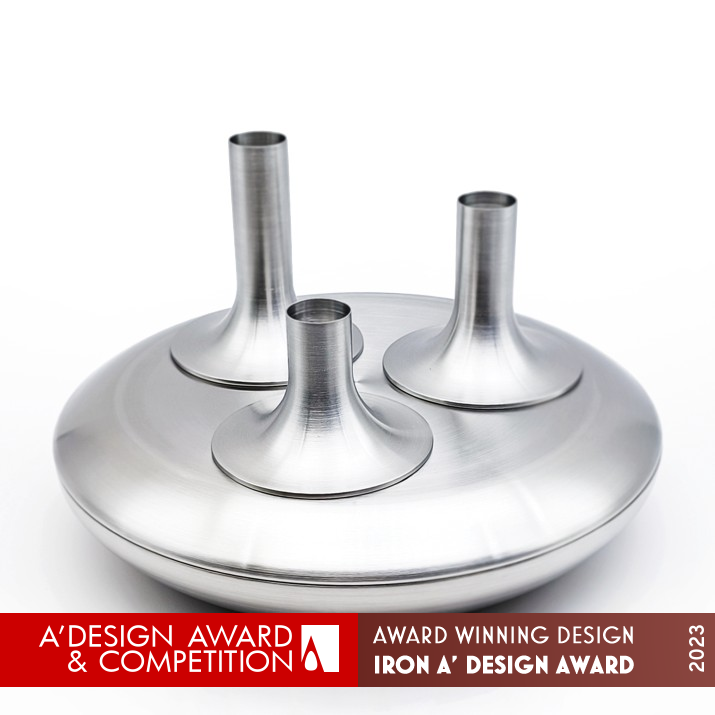 Utospace Stainless Steel Candleholder Set by Irene Yeung Iron Homeware Design Award Winner 2023 