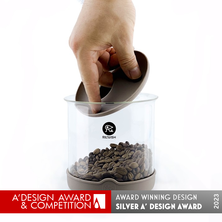 Air Kiss Coffee Bean Canister by Chao Shun Liang Silver Bakeware, Tableware, Drinkware and Cookware Design Award Winner 2023 