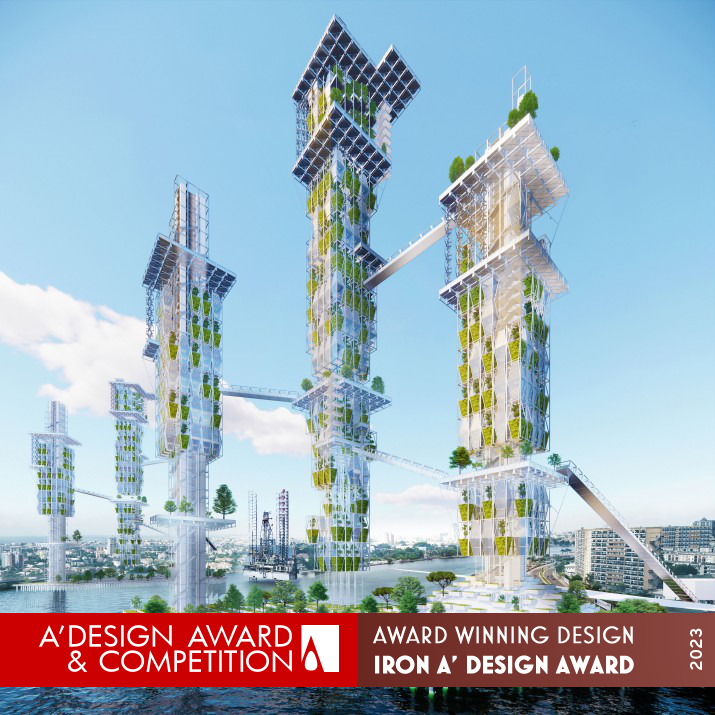 Skyrig Retrofited Oil Rig as Garden Building by Vicky Chan Iron Futuristic Design Award Winner 2023 
