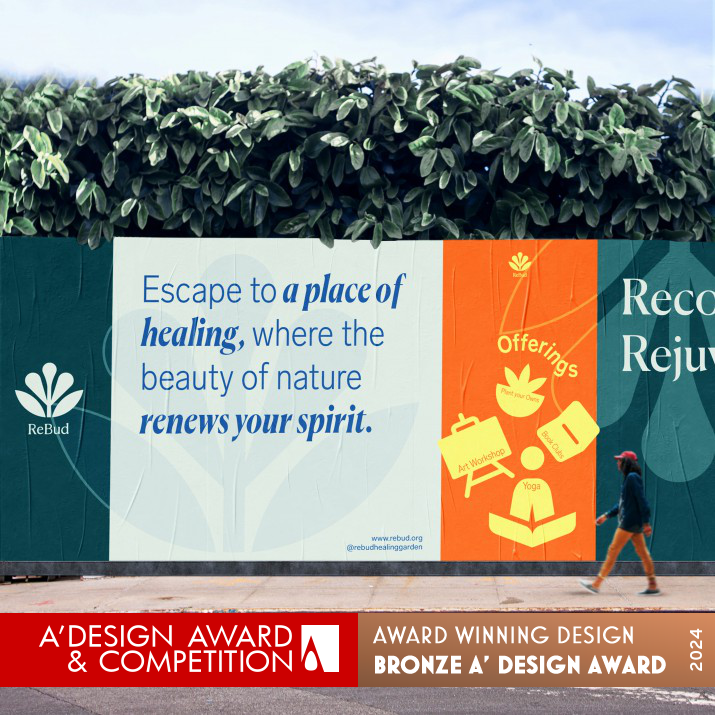 Rebud Healing Garden Branding Identity  by Jingling Zheng Bronze Graphics, Illustration and Visual Communication Design Award Winner 2024 