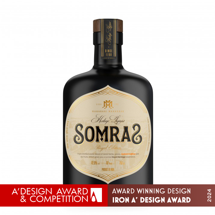 Maharani Mahansar Somras Liqueur Packaging by Dheeraj Bangur Iron Packaging Design Award Winner 2024 