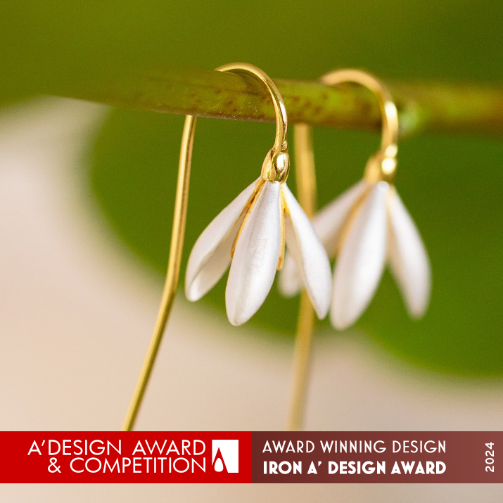 Snowdrops Earrings by Adelina Brask Iron Jewelry Design Award Winner 2024 