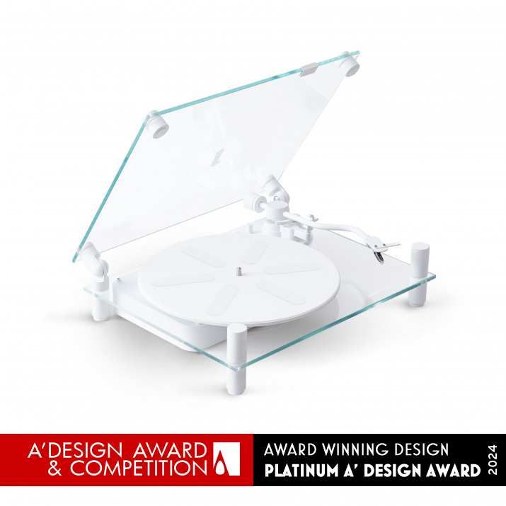 Transparent Turntable Wireless Vinyl Record Player by Per Brickstad Platinum Audio and Sound Equipment Design Award Winner 2024 