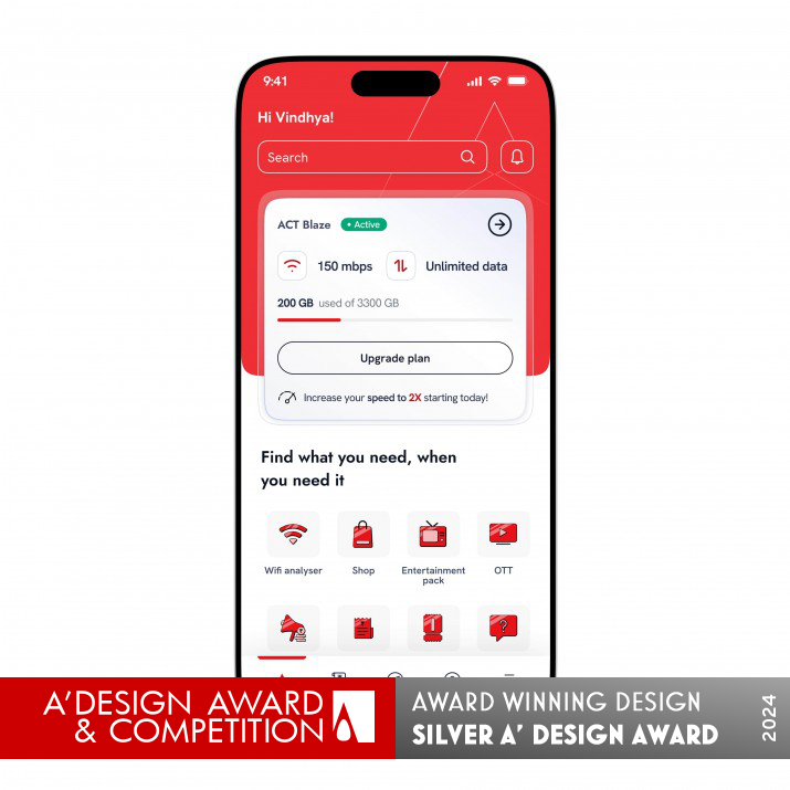 Atria Convergence Technologies Telecom Application by Naseer Ahmed and Siva Teja Boddeti Silver Interface, Interaction and User Experience Design Award Winner 2024 