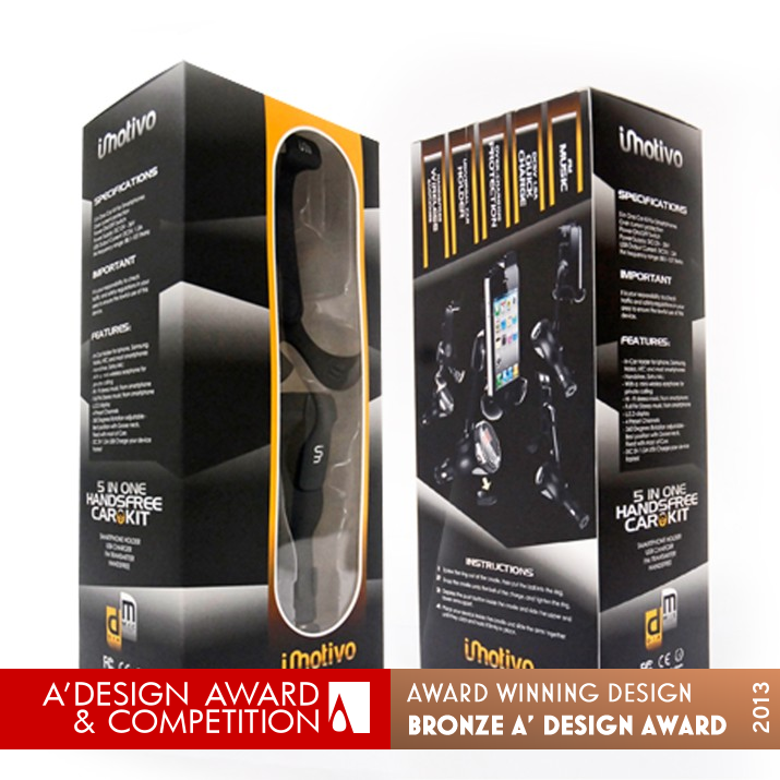 Innotivo Bluetooth Handsfree Car Kit Packaging Design by Jeffery Yap Bronze Packaging Design Award Winner 2013 