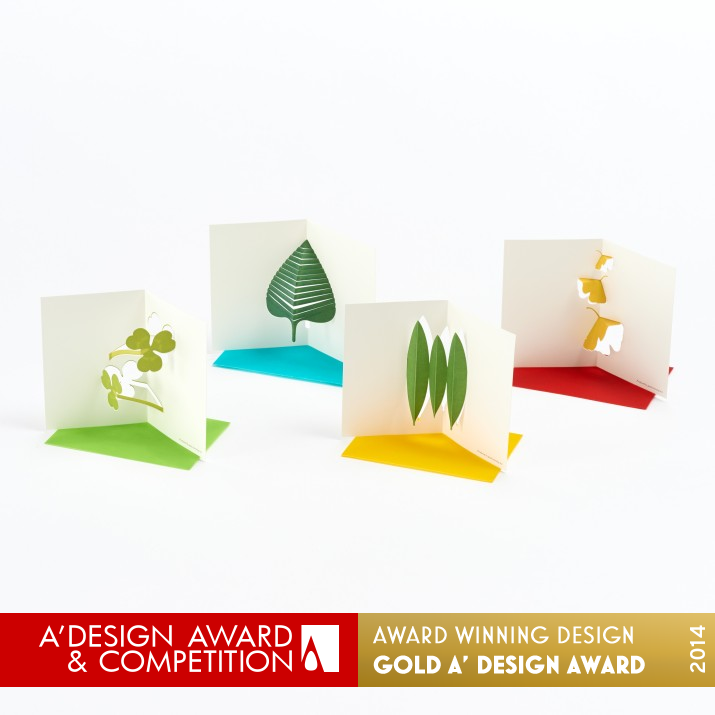 Leaves Message Card by Katsumi Tamura Golden Graphics, Illustration and Visual Communication Design Award Winner 2014 