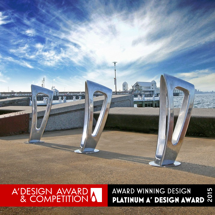 The Zephyr Multifunctional Bike Storage Bollard by Barrier Group Platinum Street Furniture Design Award Winner 2015 