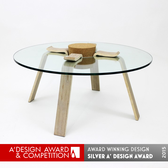 Cork Stopper Table Coffee Table by Hyeonil Jeong Silver Furniture Design Award Winner 2015 