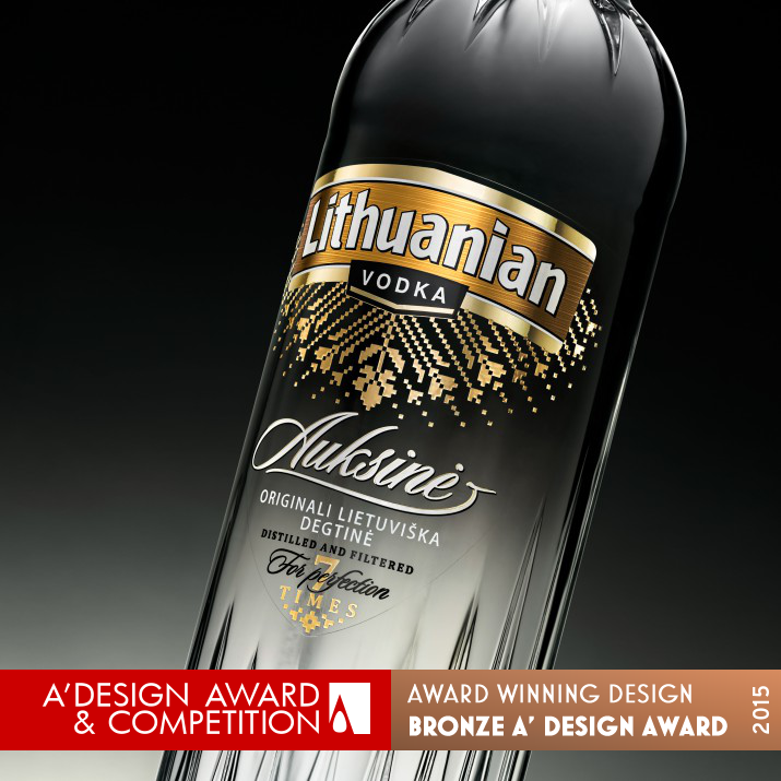 Lithuanian Vodka Gold Vodka Packaging Design by Studija Creata Bronze Packaging Design Award Winner 2015 