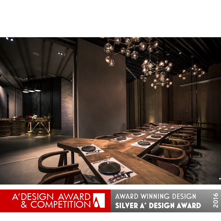 eating table restaurant Interior Space Design by Wenzhi Liu Silver Interior Space and Exhibition Design Award Winner 2016 