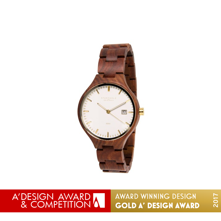 Wood Watch BERN Wristwatch by STADTHOLZ Golden Jewelry Design Award Winner 2017 