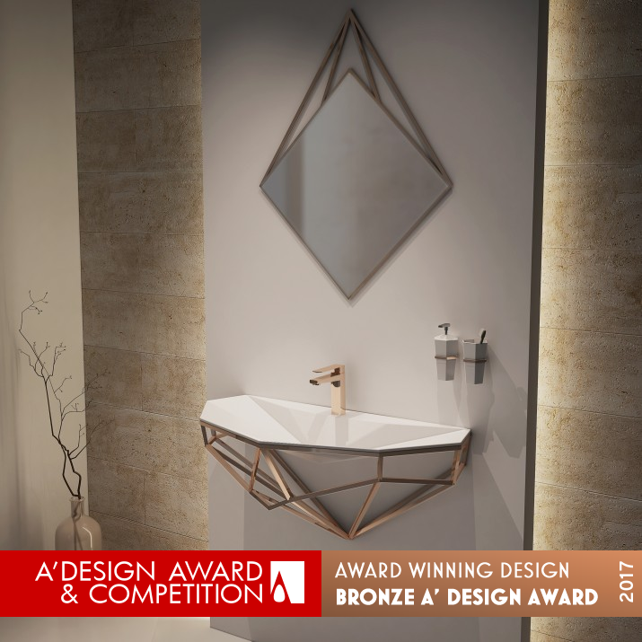 Diamond Wall Mounted Sinks by Berk Aril Bronze Bathroom Furniture and Sanitary Ware Design Award Winner 2017 