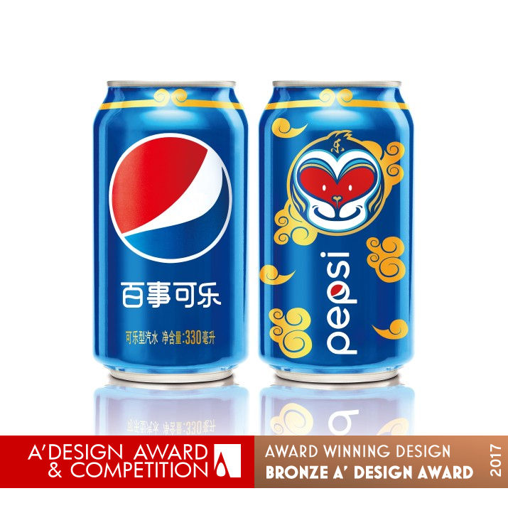 Pepsi Year of the Monkey Ltd Edition Can Aluminum Can by PepsiCo Design and Innovation Bronze Packaging Design Award Winner 2017 