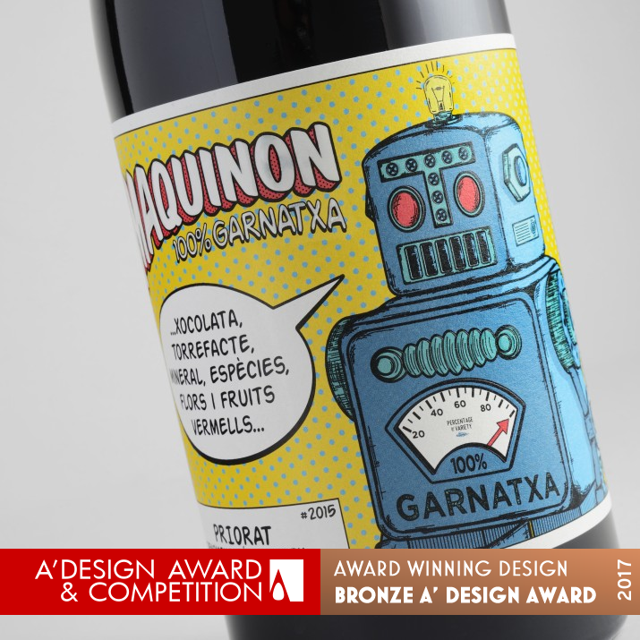 Maquinon Wine bottle by Estudio Maba Bronze Packaging Design Award Winner 2017 