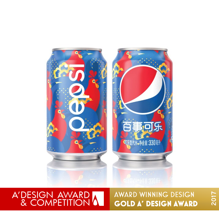 Pepsi Year of the Rooster Ltd Ed Can Can graphics by PepsiCo Design and Innovation Golden Packaging Design Award Winner 2017 