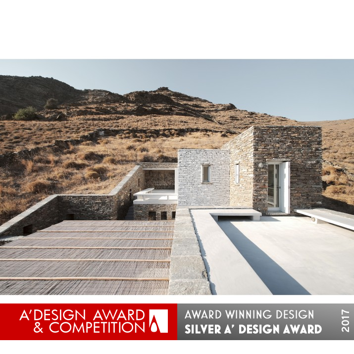 Rock Split at Kea Island House by Faidra Matziaraki Victor Gonzalez Marti Silver Architecture, Building and Structure Design Award Winner 2017 