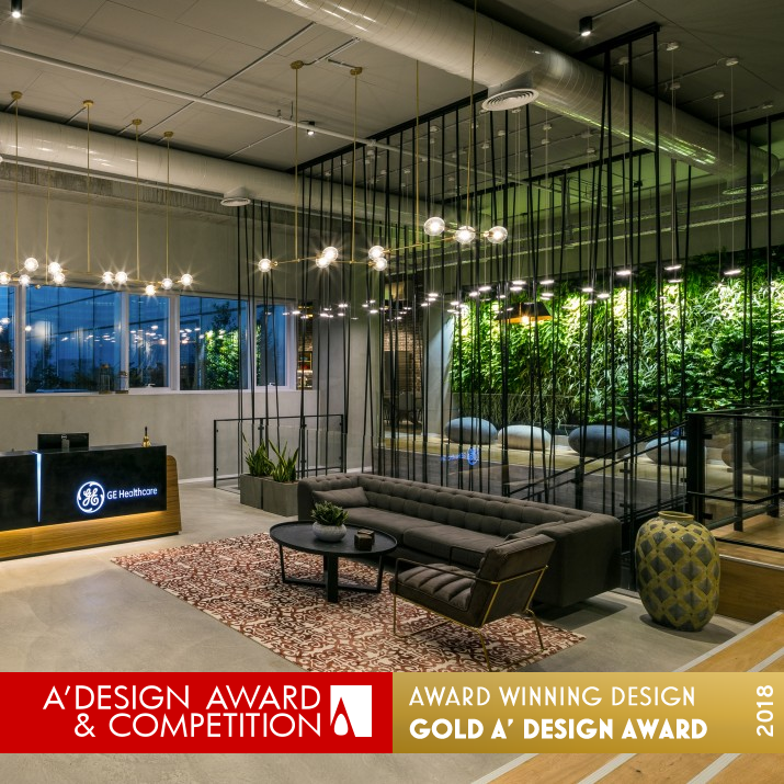 General Electric Healthcare Interior design by Bella Ventura and Eleanor Hashalom Rondelle Golden Interior Space and Exhibition Design Award Winner 2018 