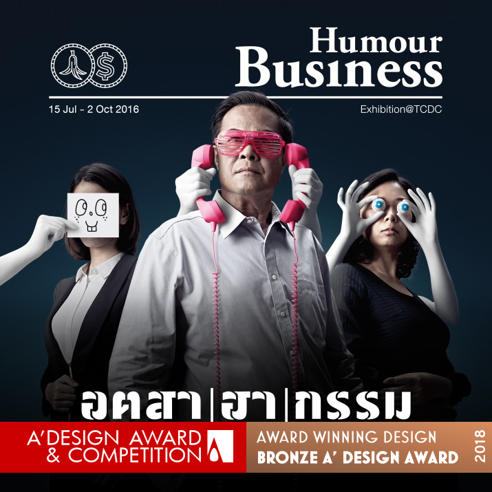 Humour Business Exhibition Design by Pink Blue Black & Orange Bronze Graphics, Illustration and Visual Communication Design Award Winner 2018 