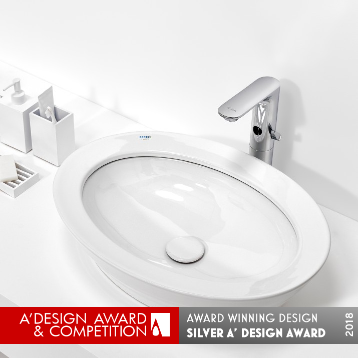 Serel Poseidon Oval Washbasin Self-Cleaning by Serel Design Team Silver Bathroom Furniture and Sanitary Ware Design Award Winner 2018 