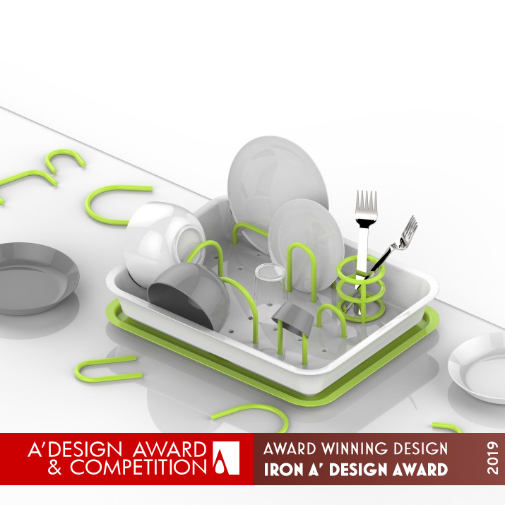 Dish Plug Dish Rack by Jisu Mun Iron Bakeware, Tableware, Drinkware and Cookware Design Award Winner 2019 