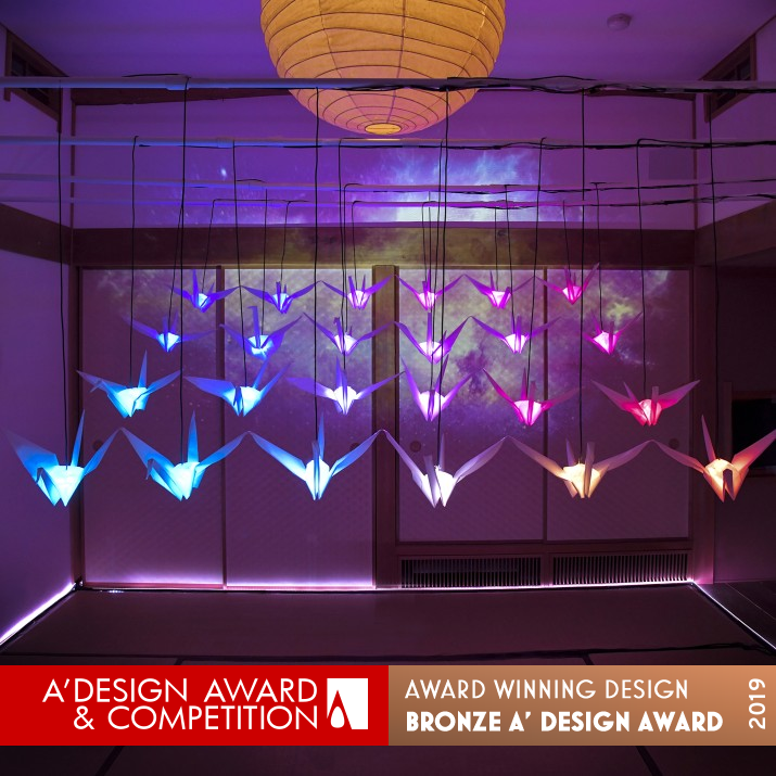 Orizuru Room Interactive Lighting by Atsushi Joe Umeda Bronze Lighting Products and Fixtures Design Award Winner 2019 