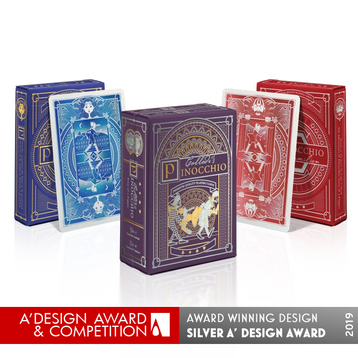 Pinocchio Playing Cards by Elettra Deganello Silver Toys, Games and Hobby Products Design Award Winner 2019 